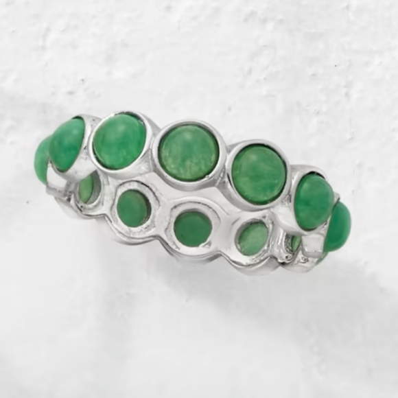Ross-Simons Jade Eternity Band in Sterling Silver - Picture 1 of 10